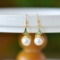 A Pair of Exquisite Sterling Silver-Gold Plated Inlaid Pearl Enamel Earrings
