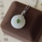 An Exquisite Sterling Silver Inlaid White Jade Pendant