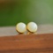 A Pair of Exquisite Sterling Silver-Gold Plated Inlaid White Jade Earrings
