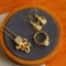 A Set of Fine Sterling Silver-Gold Plated Inlaid White Jade Jewelrys