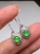 A Pair of Exquisite 18k Gold Diamond Inlaid Jadeite Earrings