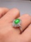 An Exquisite 18k Gold Diamond Inlaid Jadeite Ring