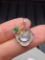 An Exquisite 18k Gold Diamond Inlaid Jadeite Pendant