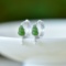 A Pair of Exquisite Sterling Silver Inlaid Jasper Enamel Earrings