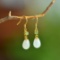 A Pair of Exquisite Sterling Silver-Gold Plated Inlaid White Jade Earrings