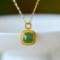 An Exquisite Sterling Silver-Gold Plated Inlaid White Jade Pendant
