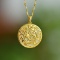 An Exquisite Sterling Silver-Gold Plated Inlaid White Jade Pendant