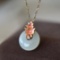 An Exquisite Sterling Silver-Gold Plated Inlaid White Jade Enamel Pendant