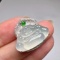 An Exquisite 18k Gold Diamond Inlaid Jadeite Pendant