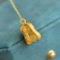 An Exquisite Sterling Silver-Gold Plated Inlaid White Jade Pendant