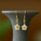 A Pair of Exquisite Sterling Silver-Gold Plated Inlaid White Jade Earrings