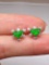 A Pair of Exquisite 18k Gold Diamond Inlaid Jadeite Earrings