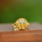 An Exquisite Sterling Silver-Gold Plated Inlaid White Jade Ring