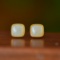A Pair of Exquisite Sterling Silver-Gold Plated Inlaid White Jade Earrings