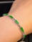 An Exquisite 18k Gold Diamond Inlaid Jadeite Bracelet