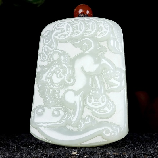 An Exquisite White Jade Kylin Pendant