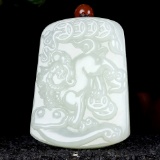An Exquisite White Jade Kylin Pendant
