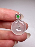 An Exquisite 18k Gold Diamond Inlaid Jadeite Pendant