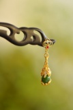 An Exquisite Sterling Silver-Gold Plated Inlaid Jasper Ebony Hairpin