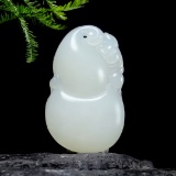 An Exquisite White Jade Gourd Pendant