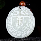 An Exquisite White Jade Dragon Pattern Pendant