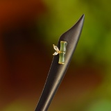 An Exquisite Sterling Silver-Gold Plated Inlaid White Jade Ebony Hairpin