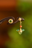 An Exquisite Sterling Silver-Gold Plated Inlaid White Jade Ebony Hairpin