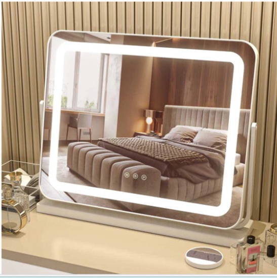 SOLD BY THE PIECE: PRIMETEK HORIZONTAL MAKEUP VANITY MIRROR, ADJUSTABLE TIL