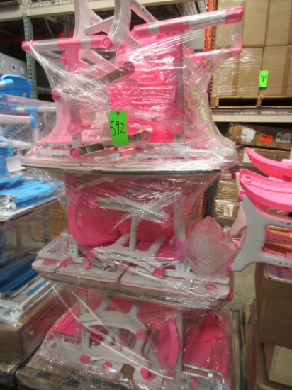 SOLD BY THE LOT: GORILLA GADGET DESK KIDS PINK, 35 X 26 X 9 INCH, REFURBISH