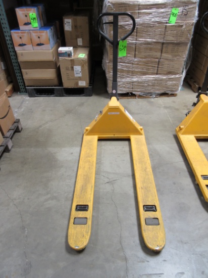 ULINE H-1043 5,500 LBS CAP PALLET JACK, OFFERED SUBJECT TO DELIVERY DATE OF