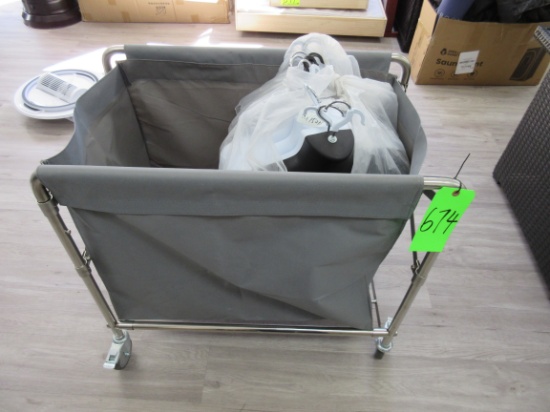 MOBILE GARMENT BASKET WITH DRESS DUMMIES