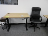 LOT (3) ASSORTED ADJUSTABLE HEIGHT TABLES, BIRCH TOPS