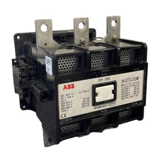 USED - ABB EH 300 Contactor 350A 600V 3P 3PH Coil: 24V W/ Auxiliary