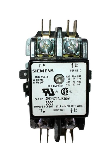 USED - Siemens 45CG20AJX669 Contactor 30A 600V Coil 2P