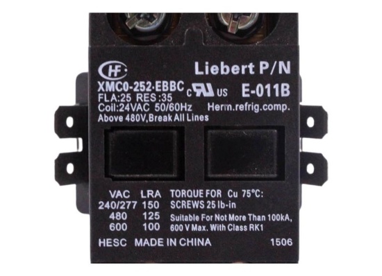 USED - Liebert E-011B Contactor 25FLA 35RES 24V