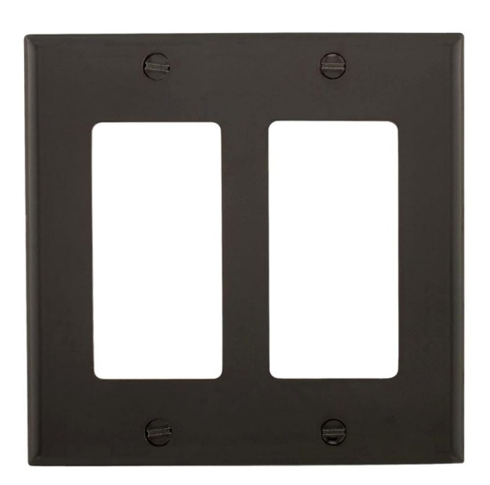 NEW - Box of 10 Eaton 5152BK Wall Plate 2-Gang Nylon