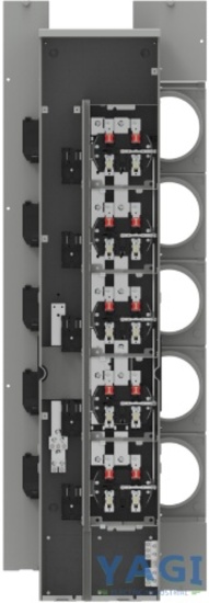 NEW - Siemens WMM51125R Meter Stack 1200A Main 125A Branch 240V 1PH 3W 5 Meter Pos Ringless Cover