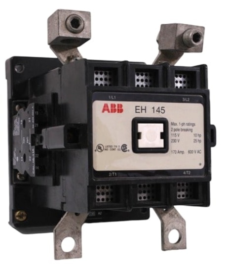 USED - ABB EH 145C-L Contactor 170A 600V 2P 1Ph Coil 24V Model EH145C2P-Y