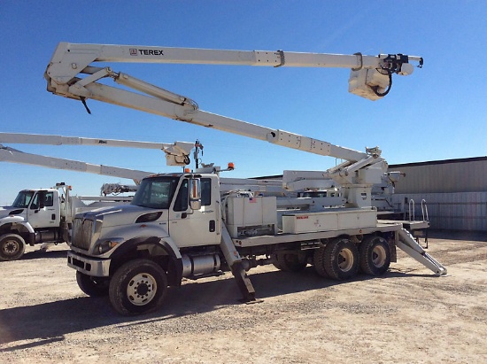 (Odessa, TX) Terex RMX-75/90, Material Handling Elevator Bucket Truck rear mounted on 2012 Internati