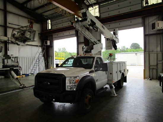 (Conway, AR) Altec AT40M, Articulating & Telescopic Material Handling Bucket Truck mounted behind ca