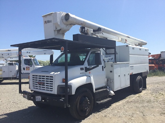 (Dixon, CA) Altec LRV-60E70, Over-Center Elevator Bucket Truck mounted behind cab on 2006 GMC C7500