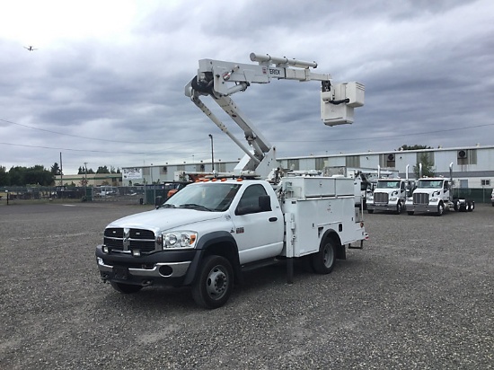 (Portland, OR) HiRanger LT38, Articulating & Telescopic Bucket Truck mounted behind cab on 2010 Dodg