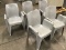 5 plastic stackable chairs (Used) NOTE: This unit is being sold AS IS/WHERE IS via Timed Auction and