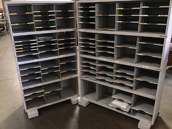 2 Vertical forms organizer cabinets on wheels (Used ) NOTE: This unit is being sold AS IS/WHERE IS v