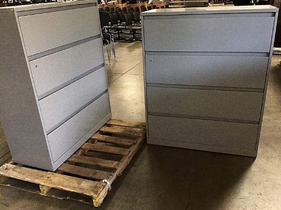 2 metal 4 drawers file cabinets (Used ) NOTE: This unit is being sold AS IS/WHERE IS via Timed Aucti
