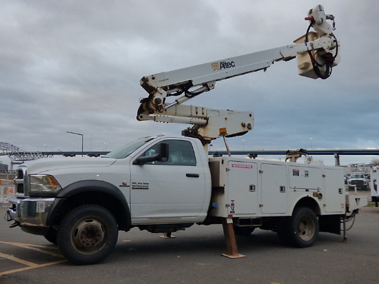 (Duluth, MN) Altec AT40-MH, Articulating & Telescopic Material Handling Bucket Truck mounted behind