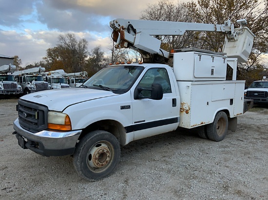 (Des Moines, IA) Altec AT200, Telescopic Non-Insulated Bucket Truck mounted behind cab on 2000 Ford