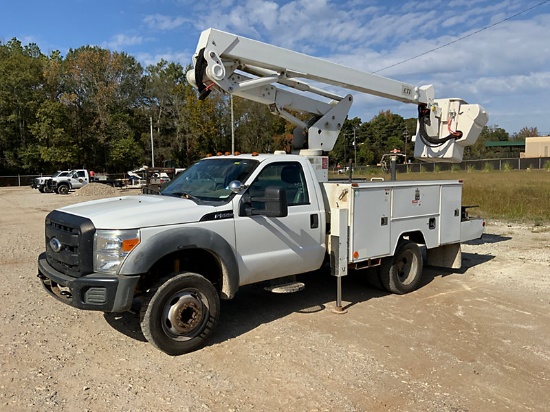 (Gilmer, TX) ETI ETC37-IH, Articulating & Telescopic Bucket Truck mounted behind cab on 2012 Ford F5