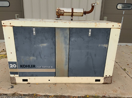 (South Beloit, IL) Kohler 20RZ Generator, skid mtd cranks-unable to connect to fuel source, seller s