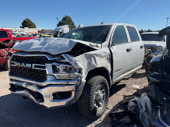 (Castle Rock, CO) 2019 Dodge RAM3500 4x4 Crew-Cab Chassis Totaled, Runs, Chassis Has Significant Dam
